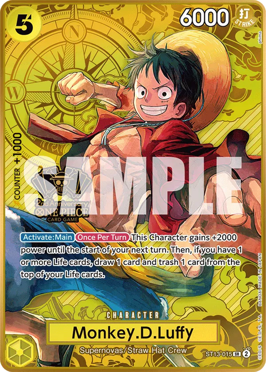 Monkey.D.Luffy ST13-015 Japanese 2nd Anniversary Set One Piece card
