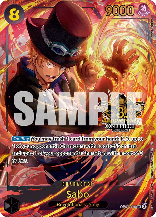 Sabo OP07-118 Japanese 3rd Anniversary Set One Piece card