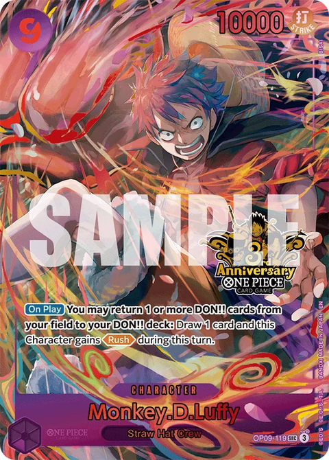 Monkey.D.Luffy OP09-119 Japanese 3rd Anniversary Set One Piece card
