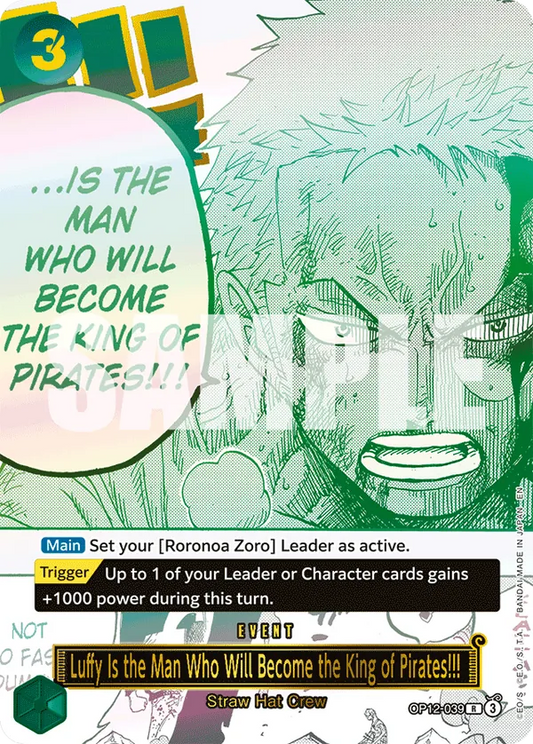 Luffy Is the Man Who Will Become the King of Pirates!!! OP12-039 Japanese 3rd Anniversary Set One Piece card
