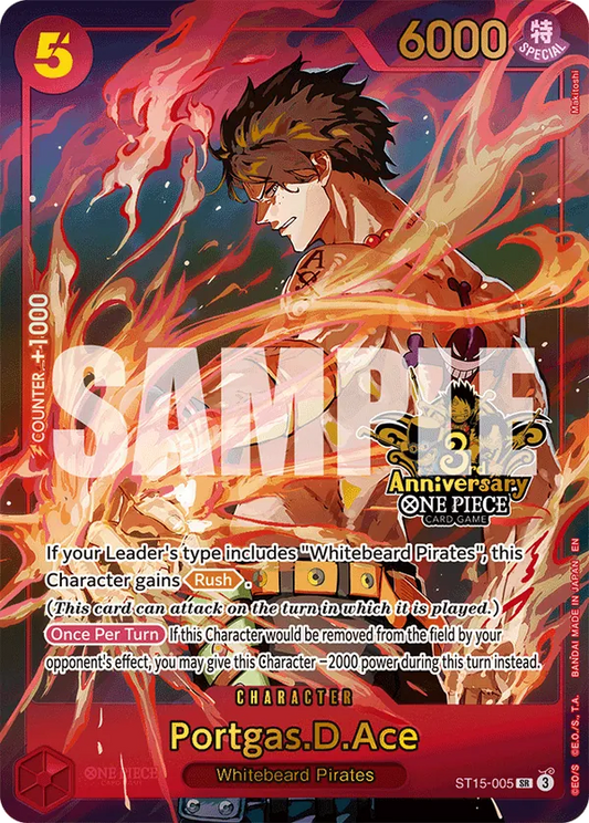 Portgas.D.Ace ST15-005 Japanese 3rd Anniversary Set One Piece card