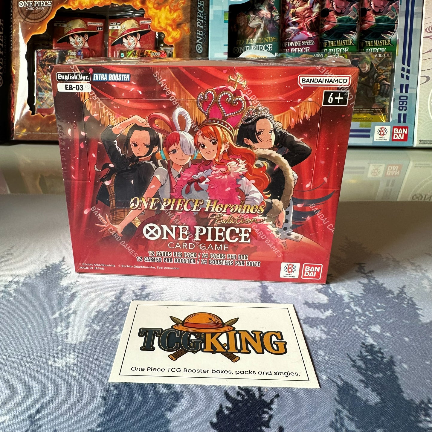 One Piece Heroines Edition EB03 Booster Box English angled product photo