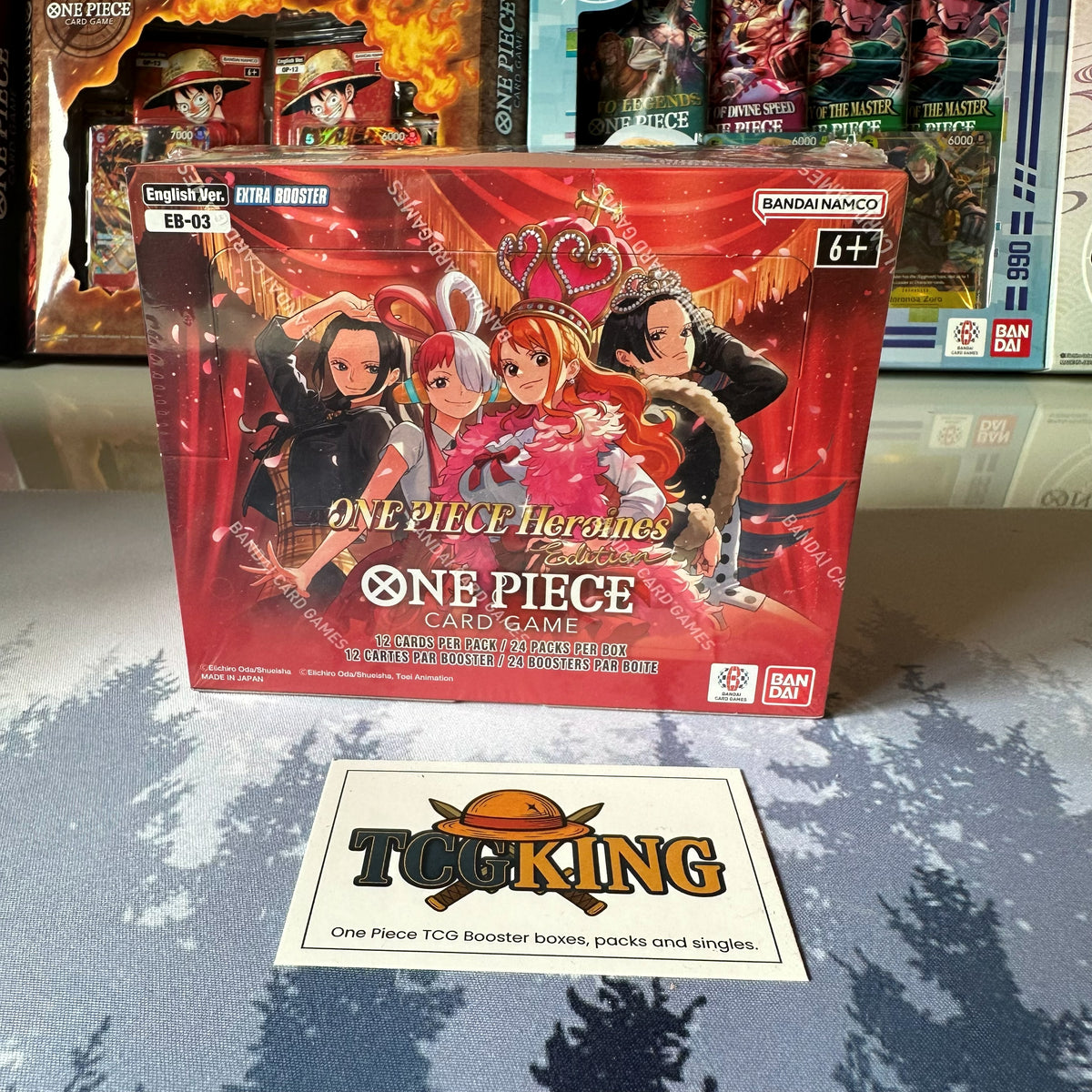 One Piece Heroines Edition EB03 Booster Box English angled product photo
