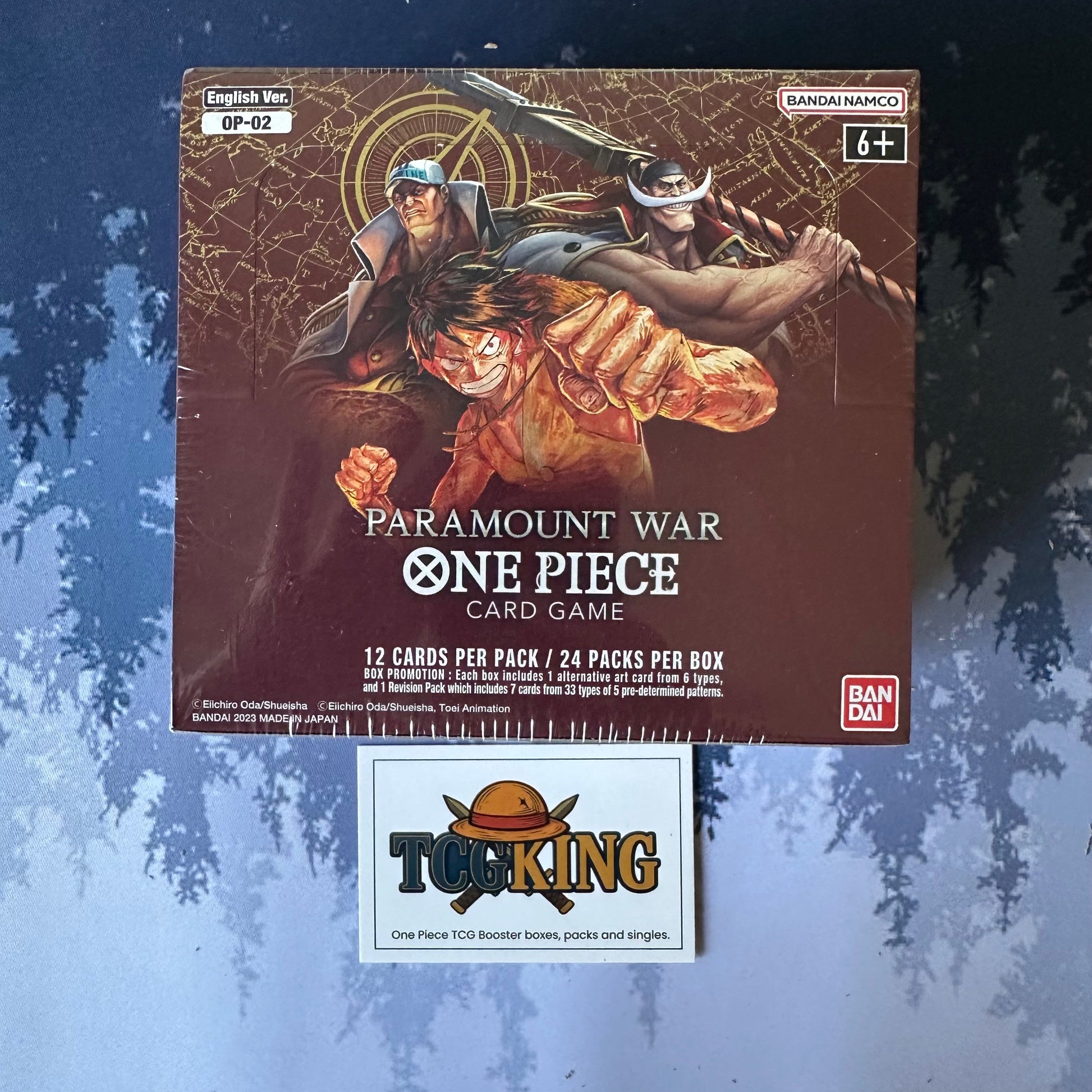 One Piece OP02 Paramount War English booster box, front view