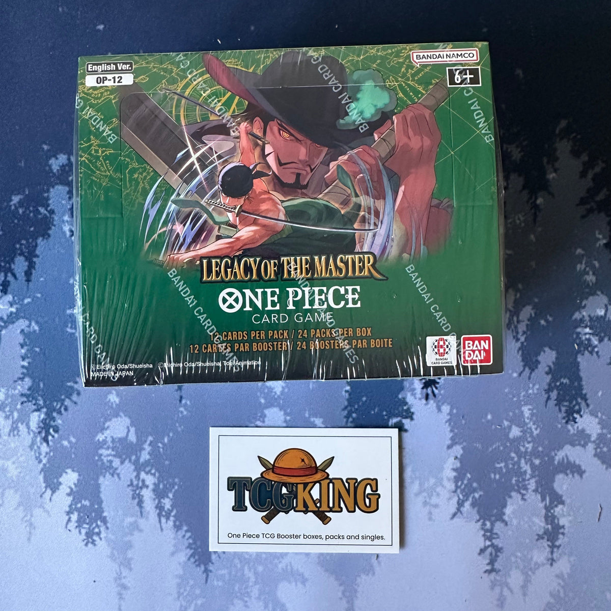 One Piece OP12 Legacy of the Masters English booster box, front view