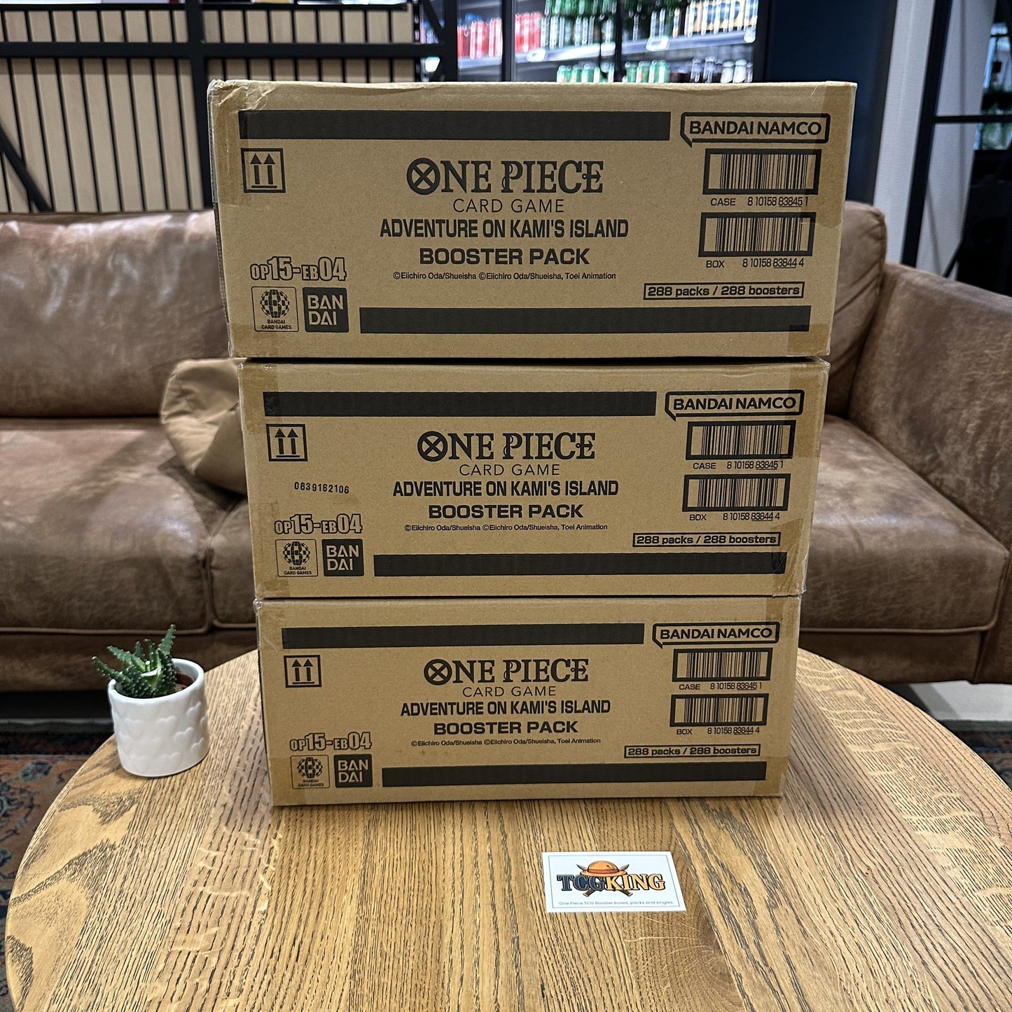Three One Piece OP15-EB04 English sealed booster cases