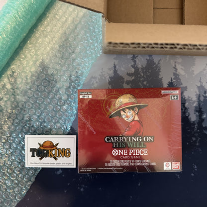 One Piece OP13 Carrying on His Will English booster box from a prepared shipment