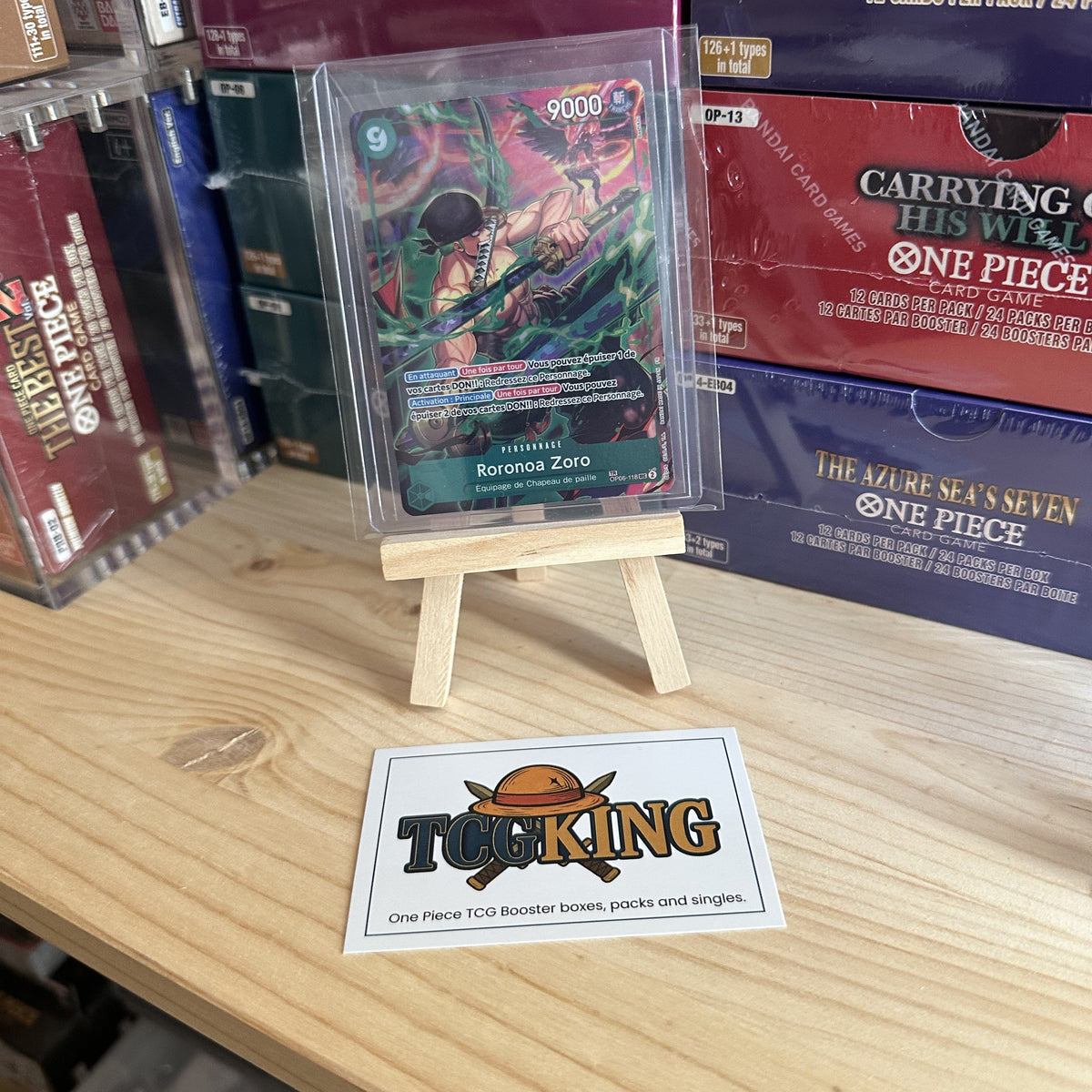 Roronoa Zoro OP06-118 French OP11 Treasure Rare One Piece card, front view